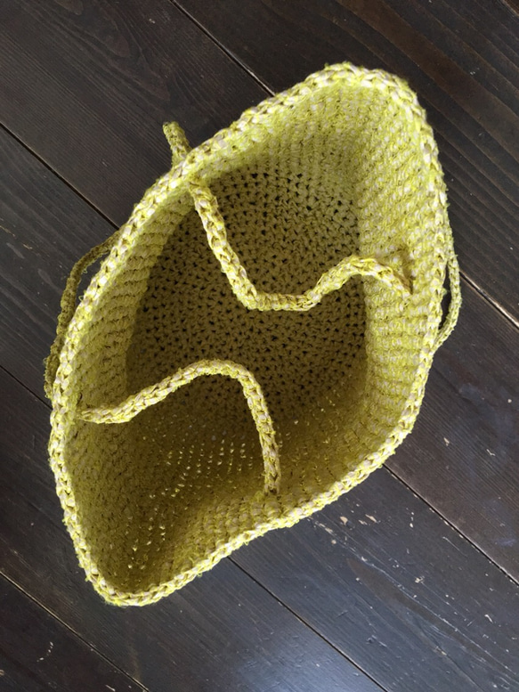 春先取り simple 2way basket bag 〜yellow〜 3枚目の画像