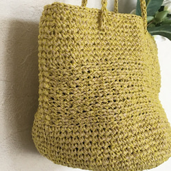 春先取り simple 2way basket bag 〜yellow〜 5枚目の画像