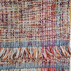 テーブルマット・インテリアマット(赤系)【手織り一点物】 5枚目の画像