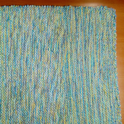 テーブルマット・インテリアマット(水色系)【手織り一点物】 5枚目の画像