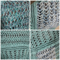 爽やかブルーの2wayストール【手編み一点物】 9枚目の画像