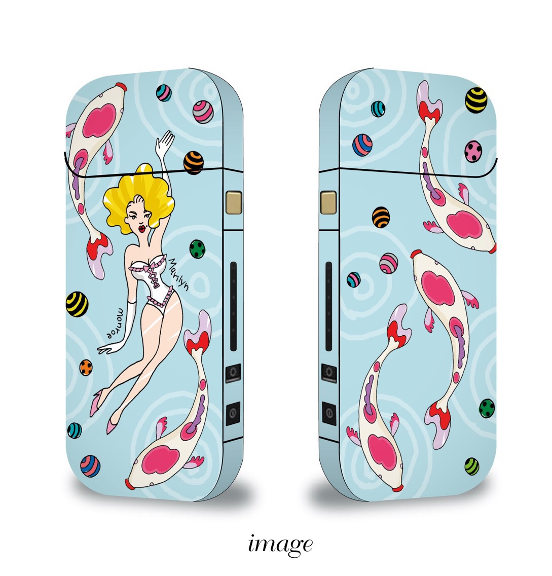 iQOSステッカー☆fashionイラスト『koi ooki jyosei malilyn