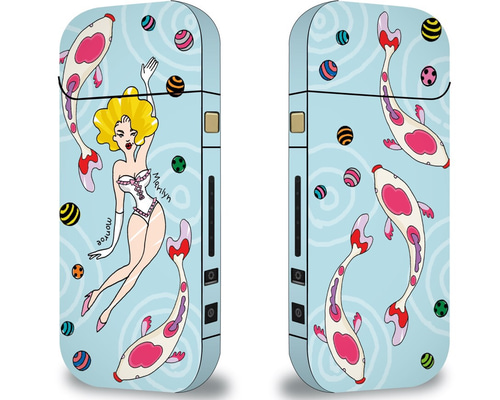 iQOSステッカー☆fashionイラスト『koi ooki jyosei malilyn