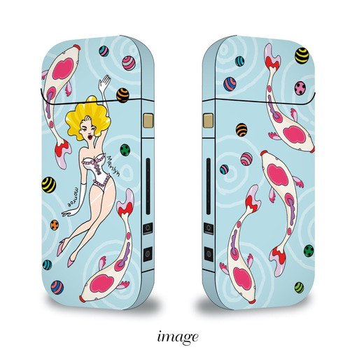 iQOSステッカー☆fashionイラスト『koi ooki jyosei malilyn