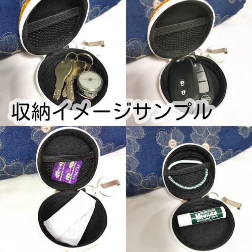 受注制作】カラビナつき イヤホン アクセサリー ケース ポーチ