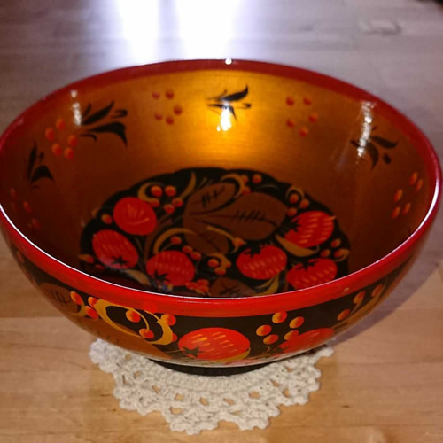木造 ロシア 工芸品 ラッカーお皿 中皿 lovely 通販 10331169