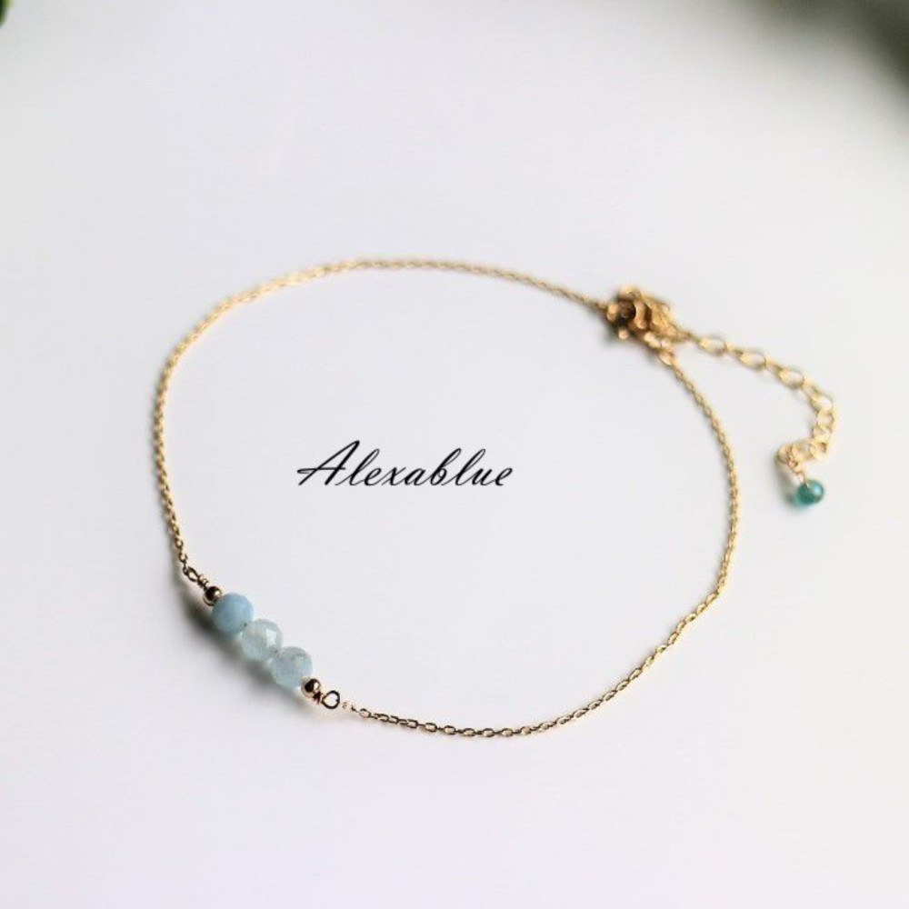 K10　アクアマリンアンクレット　3月誕生石