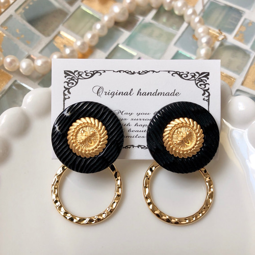 ヴィンテージレトロ風 大ぶり ピアス/レトロイヤリング イヤリング