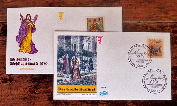 ドイツヴィンテージFDC「First Day Cover」2枚セット 80’ｓ【Berlin】 DA-FDCG038 1枚目の画像