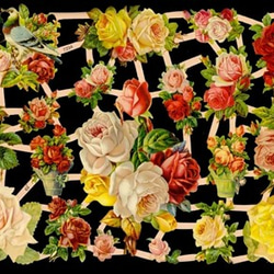 ドイツ製クロモス ２羽の鳩と薔薇たち ラメなし　DA-CHY013 2枚目の画像