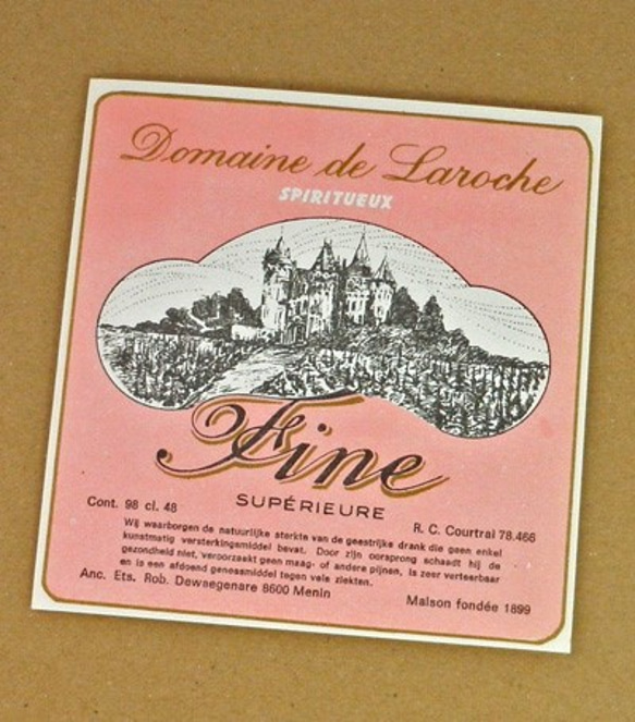 1枚/ Vintage ラベル Vol. 7（Domaine de Laroche / Pink）DA-LA007 1枚目の画像