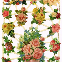 ドイツ製クロモス 淡いピンクのバラ  ラメなし　DA-CH086 1枚目の画像