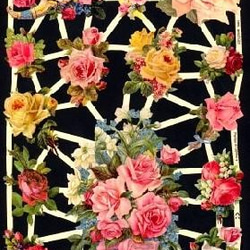 ドイツ製クロモス 淡いピンクのバラ  ラメなし　DA-CH086 2枚目の画像