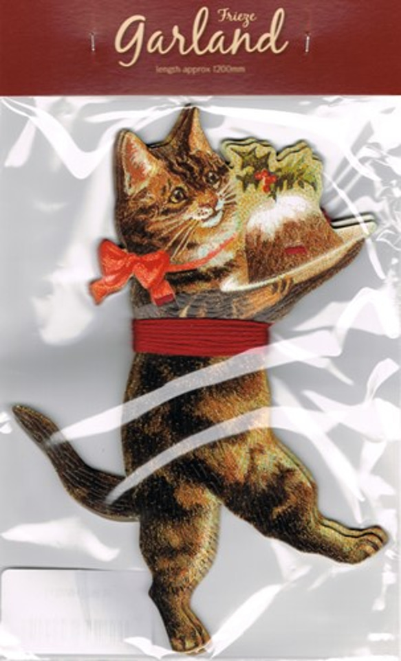 英国製ペーパーガーランド プディングを運ぶネコ【England】 DA-ADG013 CATS 2枚目の画像