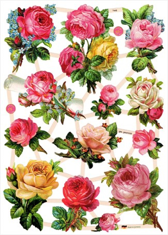 ドイツ製クロモス 手紙にバラを添えて ラメなし　DA-CH133 1枚目の画像