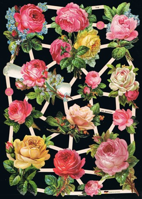 ドイツ製クロモス 手紙にバラを添えて ラメなし　DA-CH133 2枚目の画像