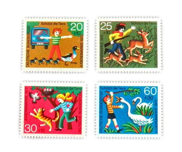 ドイツシリーズ切手（動物愛護）Germany　DA-STE080 1枚目の画像