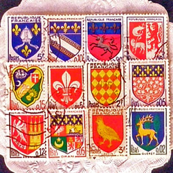 フランス古切手（紋章12）France   DA-STE093 2枚目の画像