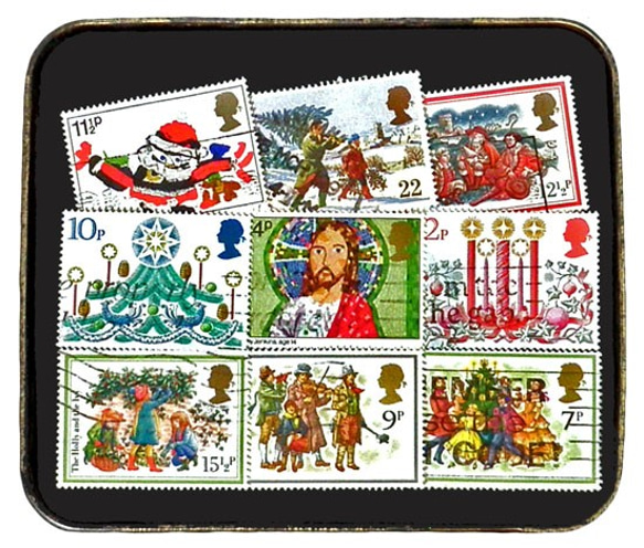 イギリスクリスマス古切手（9枚set）England   DA-STE121 1枚目の画像