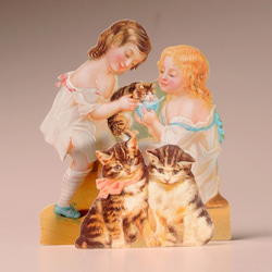 イギリス 封筒付きグリーティングカード 仔猫と少女たち【England】DA-ADG018 3枚目の画像