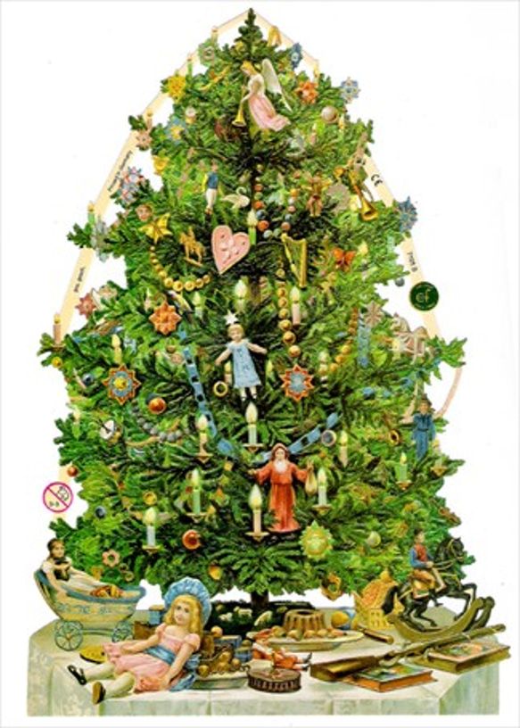 ドイツ製クロモス クリスマスツリー ラメなし　DA-CHR014 1枚目の画像