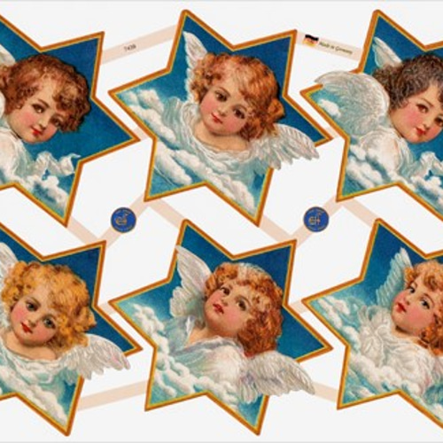 コラージュ素材　クロモス　『星と天使』（同梱550円） ドイツ製クロモス 星と天使 ラメなし DA-CHY059 包装紙・ラッピング