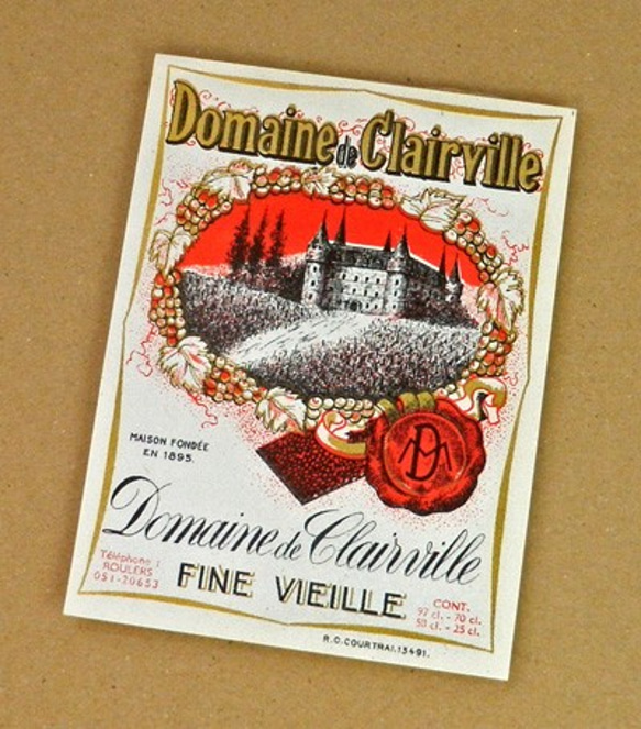 1枚/ Vintage ラベル Vol. 3（Domaine de Clairville）DA-LA003 1枚目の画像