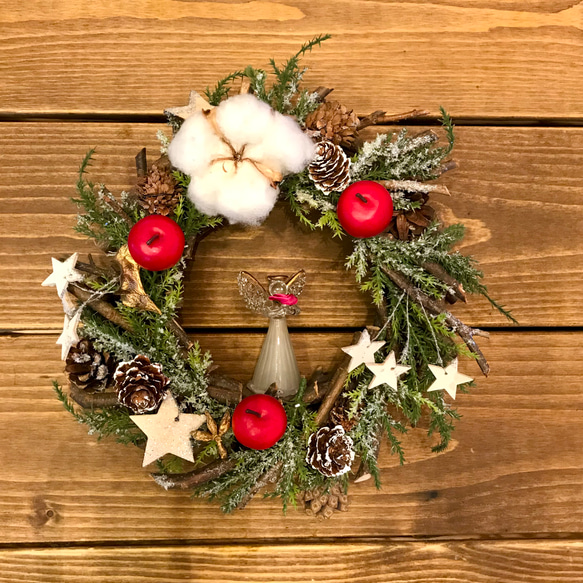 クリスマスに天使が舞い降りる～White christmas wreath～ 2枚目の画像