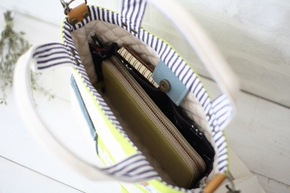 再販☆[2way！]飾りポケットが可愛いしっかり帆布トートバッグ【S】 4枚目の画像