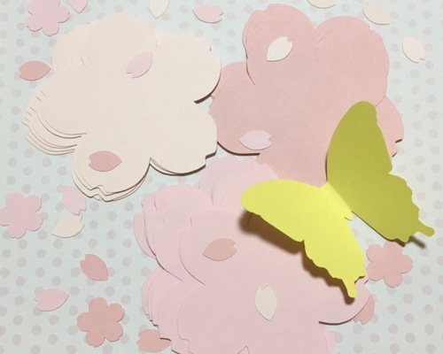 ①『6cm』桜の花びら 寄せ書きに☆メッセージカード・コメント