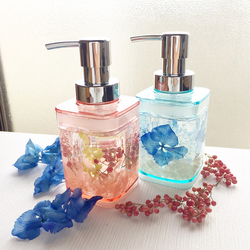 送料無料】ハーバリウムで彩るソープディスペンサー♡泡で出るタイプ  