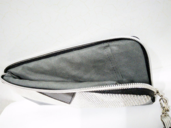 バタフライジャズ -  L型レザー携帯電話バッグ/バッグ/ハンドバッグを運ぶ - ブラック 3枚目の画像