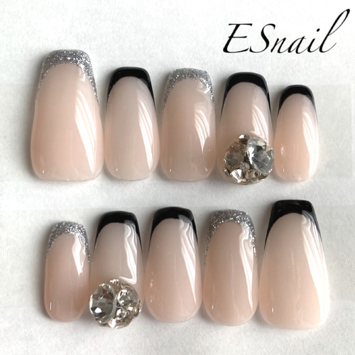 フレンチネイル ピンク×クリアフレンチ . . . #フレンチネイル（クリアベース