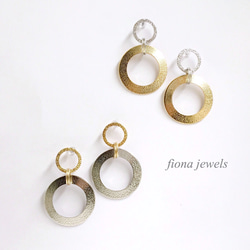 【2way】Gold&Silver ピアス ネックレスSET 3枚目の画像