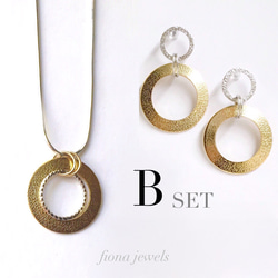 【2way】Gold&Silver ピアス ネックレスSET 5枚目の画像