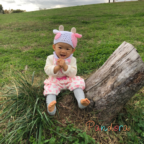 受注製作】 もーもーちゃんパンツ牛柄パンツキッズS〜L