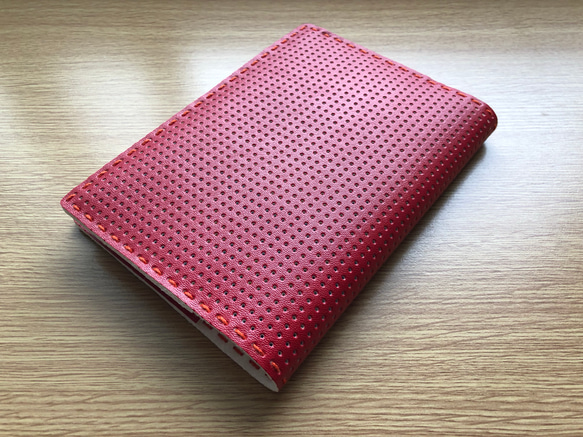 送料無料】文庫本サイズのブックカバー/レッド×レッド/ハンドメイド