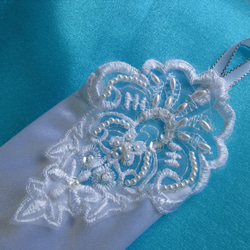 【フィンガレス　刺繍パーツ付】ホワイトカラー　ロンググローブ　ＵＳFG－Ｗ 10枚目の画像