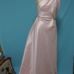ステージロングドレス　ピンクシャンタンシルク　フルオーダーメイド商品 2枚目の画像