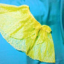 ジュニア向け黄色チュールレース【ラップスカート】巻きスカートYRS-－１３０ 3枚目の画像