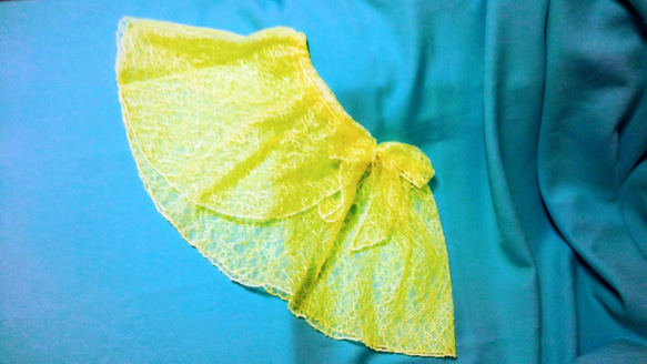 ジュニア向け黄色チュールレース【ラップスカート】巻きスカートYRS-－１３０ 3枚目の画像