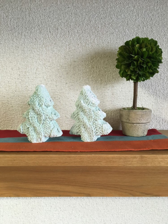 KNIT TREE★　ニットツリー　クリスマスツリー　　アロマ　ストーン　 2枚目の画像