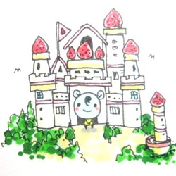 いちごのお城　ミニチュアアート 1枚目の画像