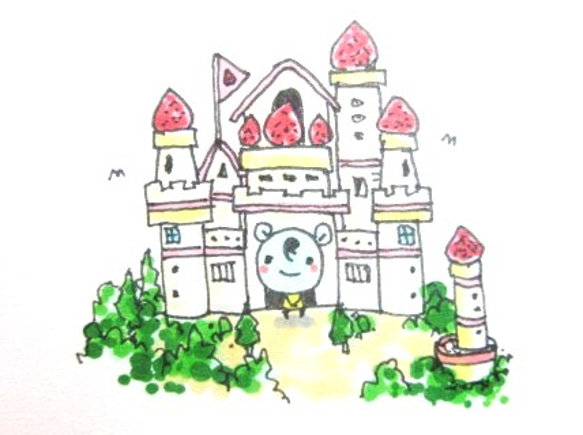いちごのお城　ミニチュアアート 1枚目の画像