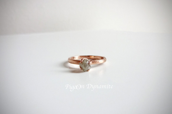 原石ダイアモンドリング＊Raw Diamond 14k Rose Gold Ring SOLD OUT 2枚目の画像