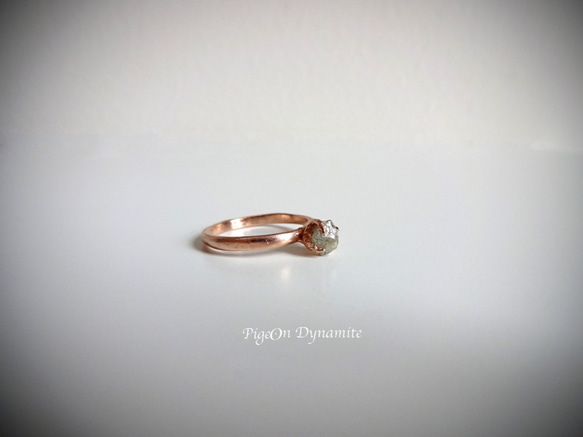 原石ダイアモンドリング＊Raw Diamond 14k Rose Gold Ring SOLD OUT 3枚目の画像