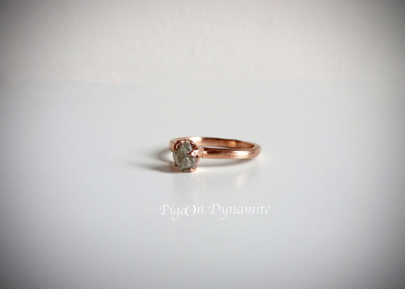 原石ダイアモンドリング＊Raw Diamond 14k Rose Gold Ring SOLD OUT 4枚目の画像