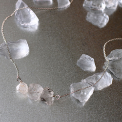 『Creema限定』原石ハーキマーダイアモンドのシルバーネックレス 4枚目の画像