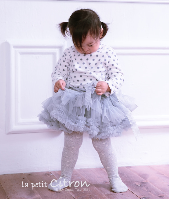 Light Grey Handmade Classic TUTU 低調高雅淺灰色手工澎澎裙 第5張的照片