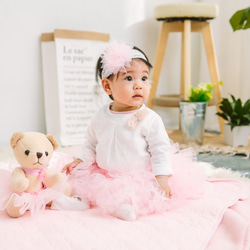 Newborn Handmade CherryPink TUTU GIFT SET 粉紅色手工澎澎裙禮盒組 - 新生兒 第2張的照片